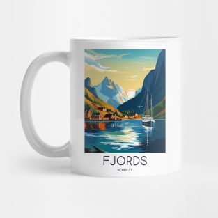 A Pop Art Travel Print of the Fjords - Norway Mug